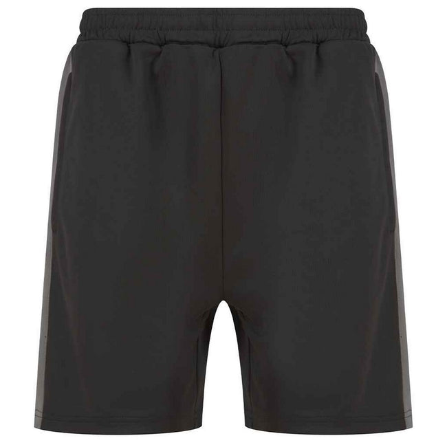Black-Gunmetal Grey - Front - Finden & Hales Mens Knitted Shorts