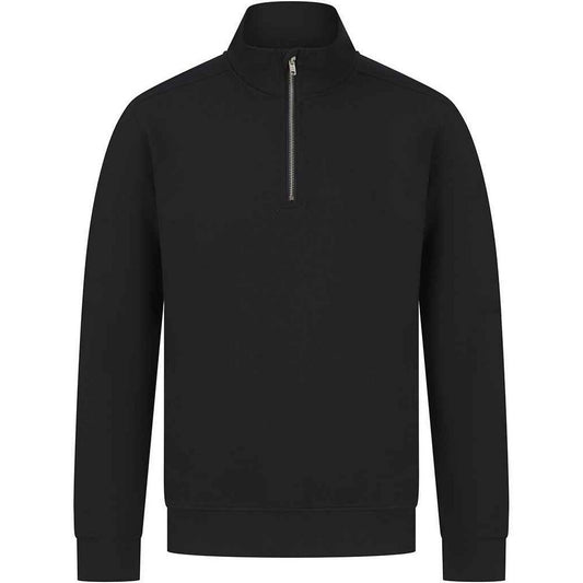 Black - Front - Henbury Unisex Adult Sustainable Quarter Zip Sweatshirt
