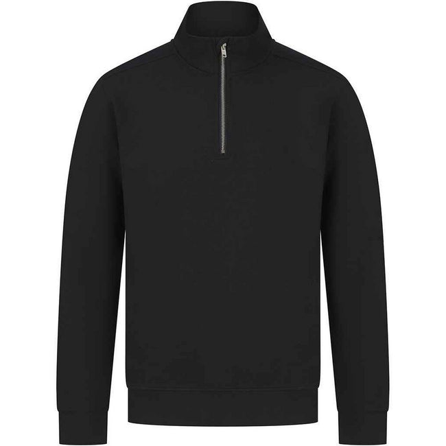 Black - Front - Henbury Unisex Adult Sustainable Quarter Zip Sweatshirt