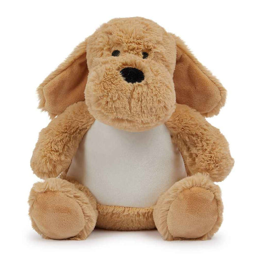 Brown - Front - Mumbles Printme Dog Plush Toy