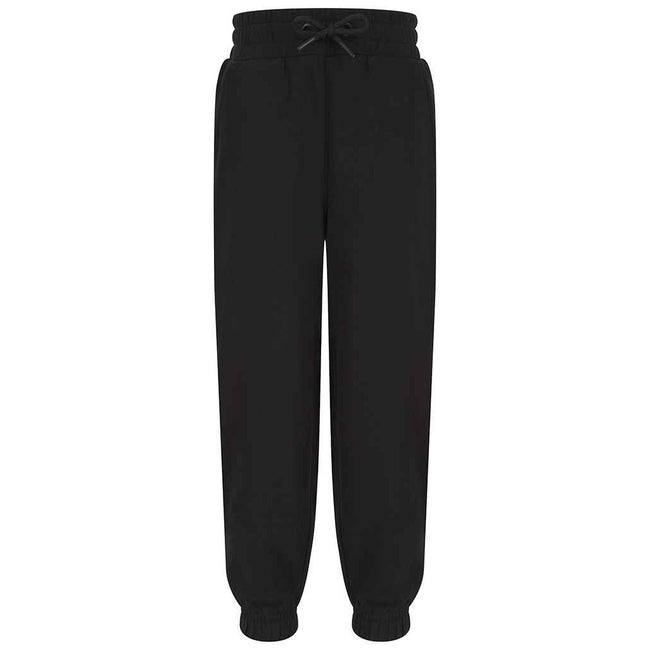 Black - Front - SF Minni Childrens-Kids Sustainable Cuffed Ankle Jogging Bottoms