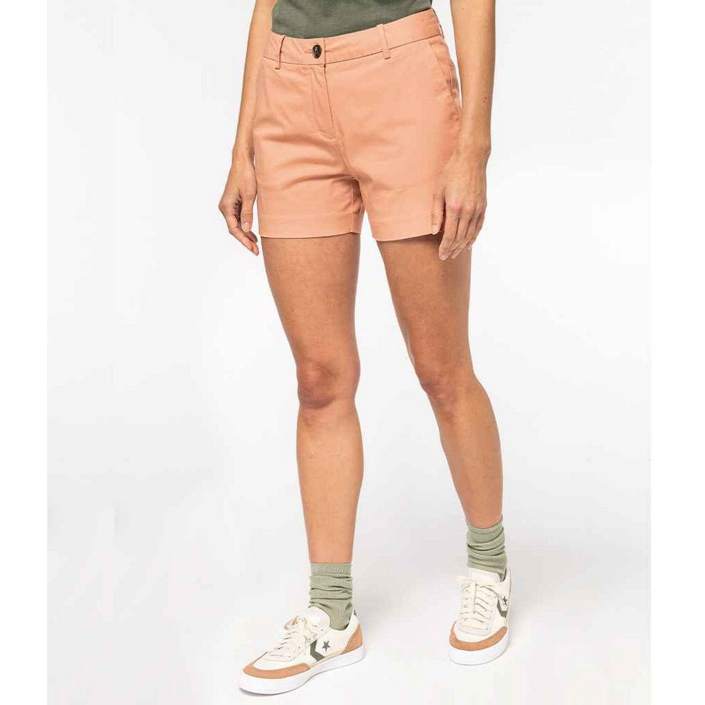 Peach - Back - Native Spirit Womens-Ladies Chino Shorts