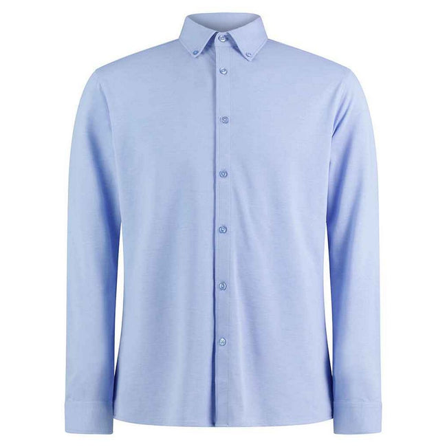 Light Heather Blue - Front - Kustom Kit Mens Pique Formal Shirt