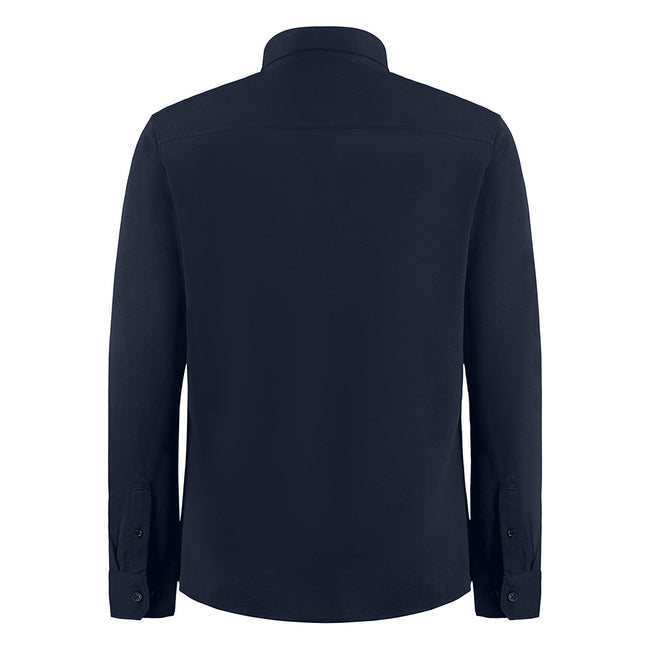 Navy - Back - Kustom Kit Mens Pique Formal Shirt