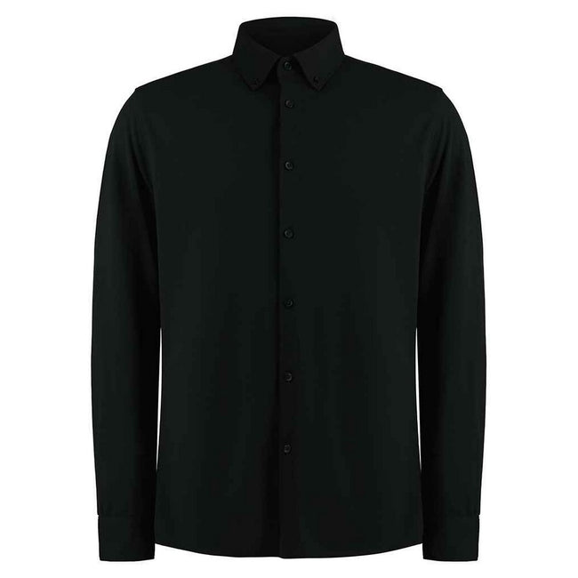 Black - Front - Kustom Kit Mens Pique Formal Shirt