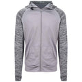 Grey Melange - Front - AWDis Cool Mens Full Zip Hoodie