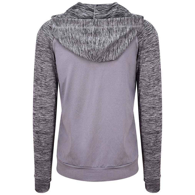 Grey Melange - Back - AWDis Cool Mens Full Zip Hoodie