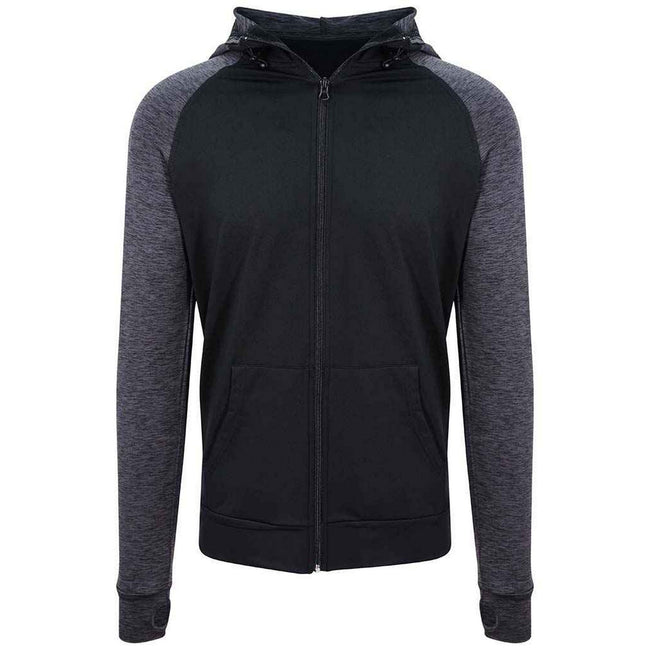Black-Black Slate - Front - AWDis Cool Mens Full Zip Hoodie