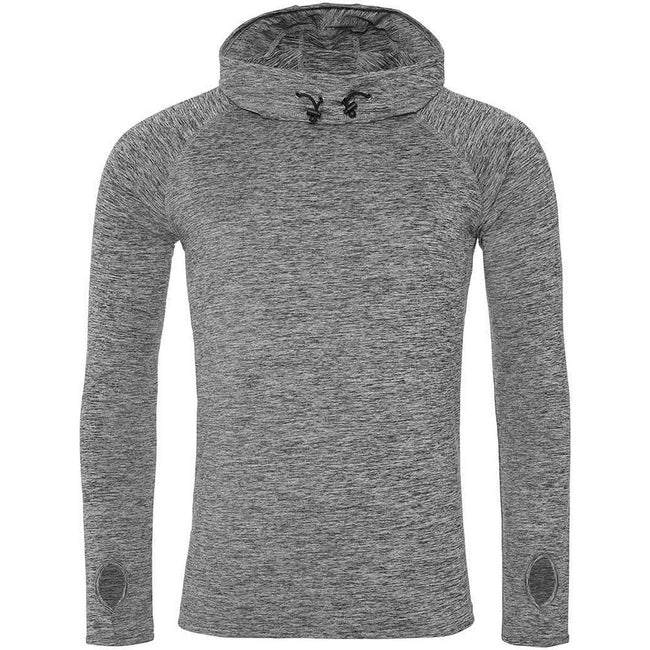 Grey Melange - Front - Awdis Mens Just Cool Cowl Neck Top