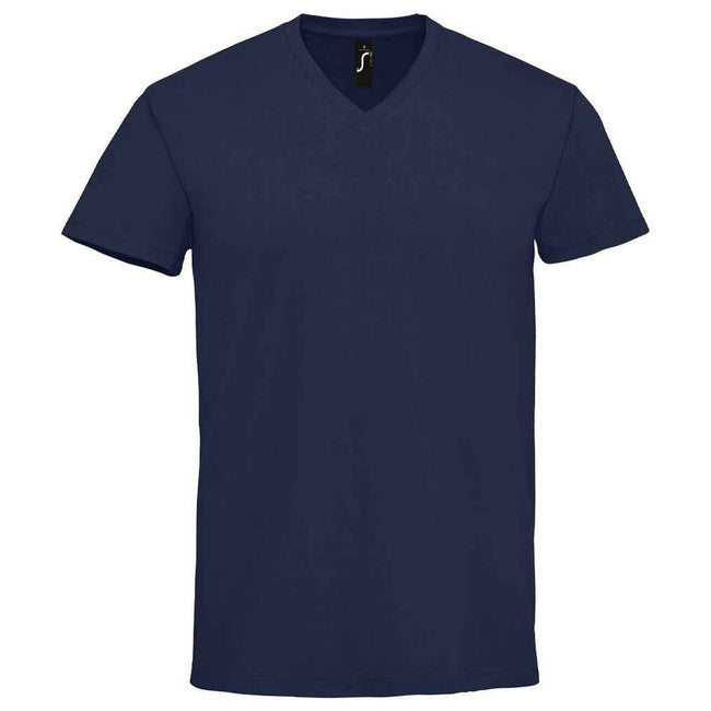French Navy - Front - SOLS Mens Imperial V Neck T-Shirt