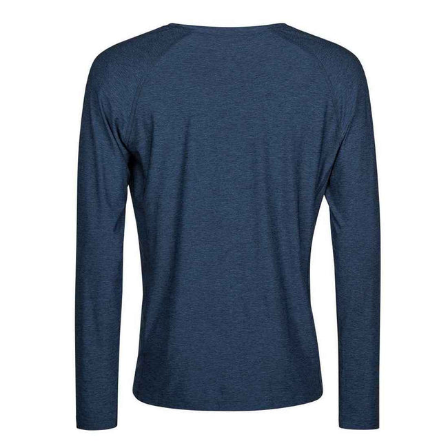 Navy Melange - Back - Tee Jays Mens CoolDry Long-Sleeved T-Shirt
