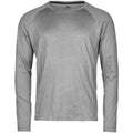 Grey Melange - Front - Tee Jays Mens CoolDry Long-Sleeved T-Shirt