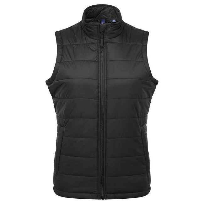 Black - Front - Premier Womens-Ladies Recyclight Padded Gilet