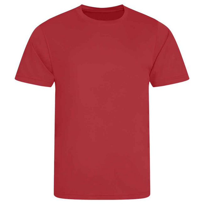 Fire Red - Front - AWDis Cool Unisex Adult Smooth T-Shirt