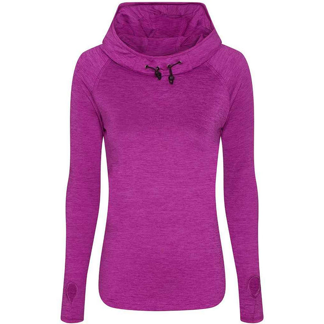 Raspberry Melange - Front - AWDis Cool Womens-Ladies Cowl Neck Top