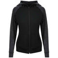Black-Black Slate - Front - AWDis Cool Womens-Ladies Zoodie Contrast Full Zip Hoodie