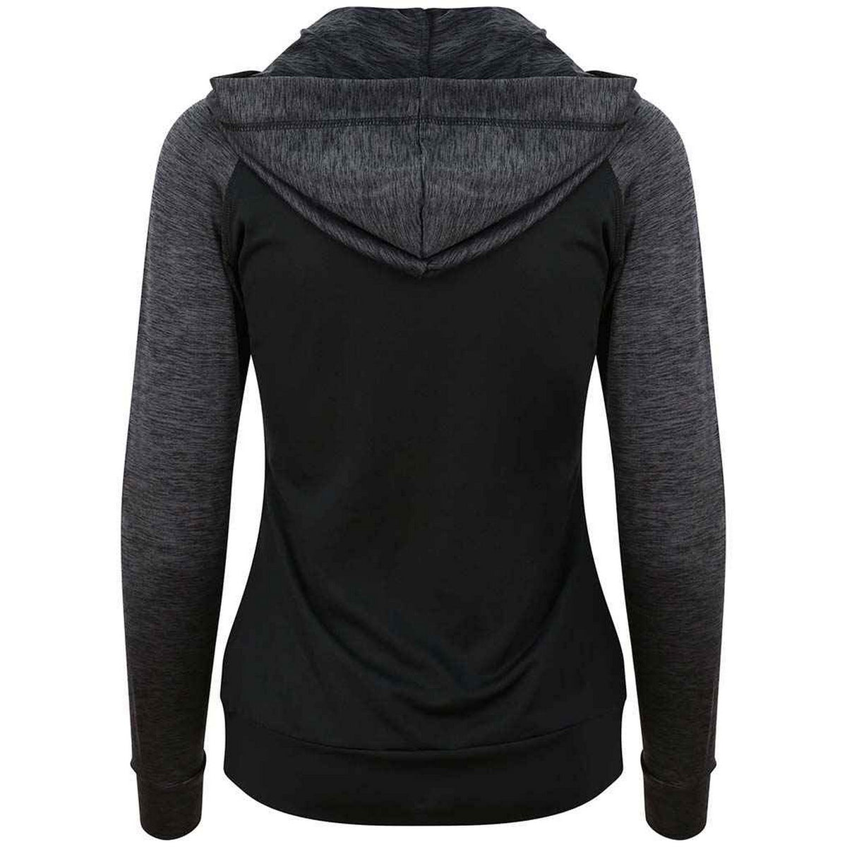 Black-Black Slate - Back - AWDis Cool Womens-Ladies Zoodie Contrast Full Zip Hoodie