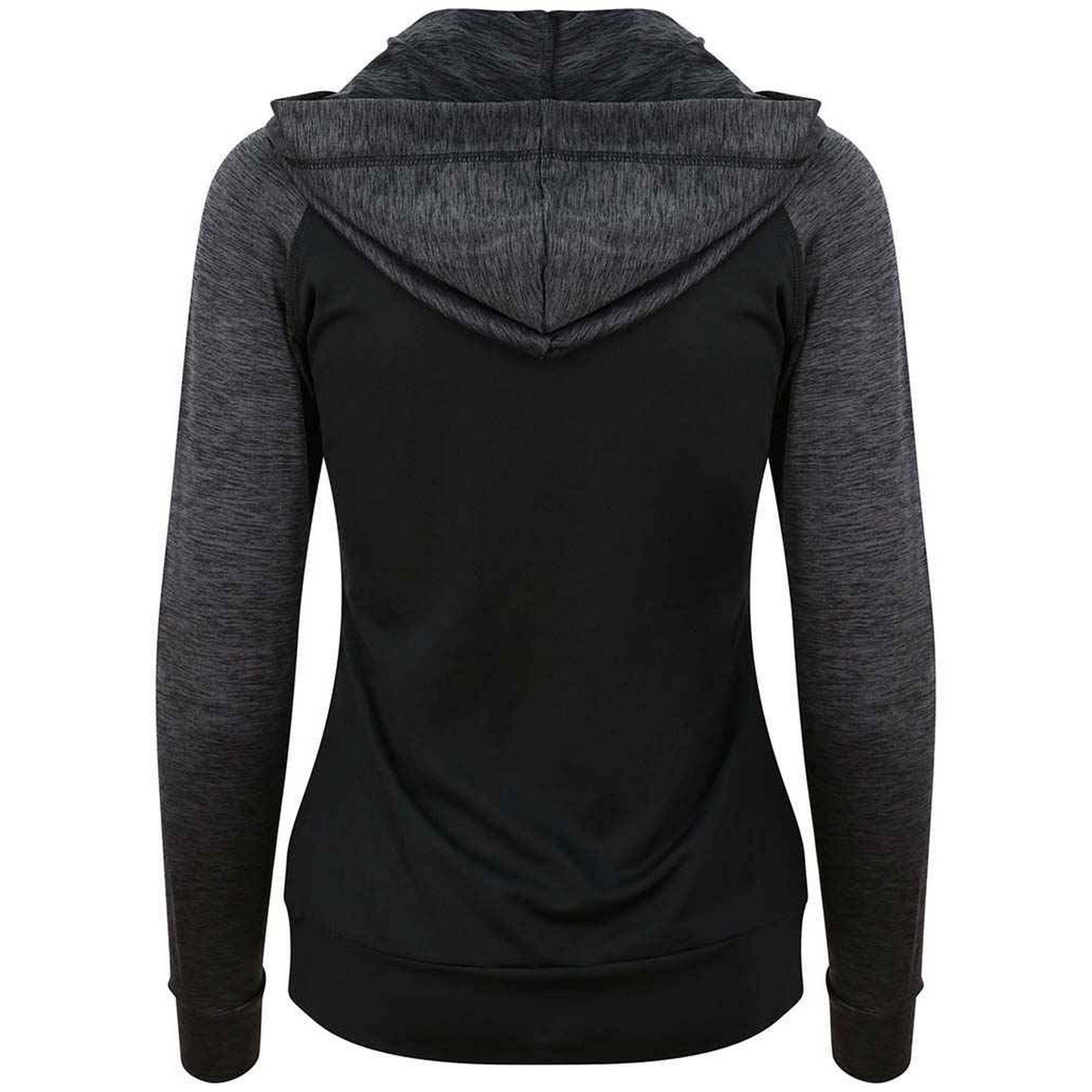 Black-Black Slate - Back - AWDis Cool Womens-Ladies Zoodie Contrast Full Zip Hoodie