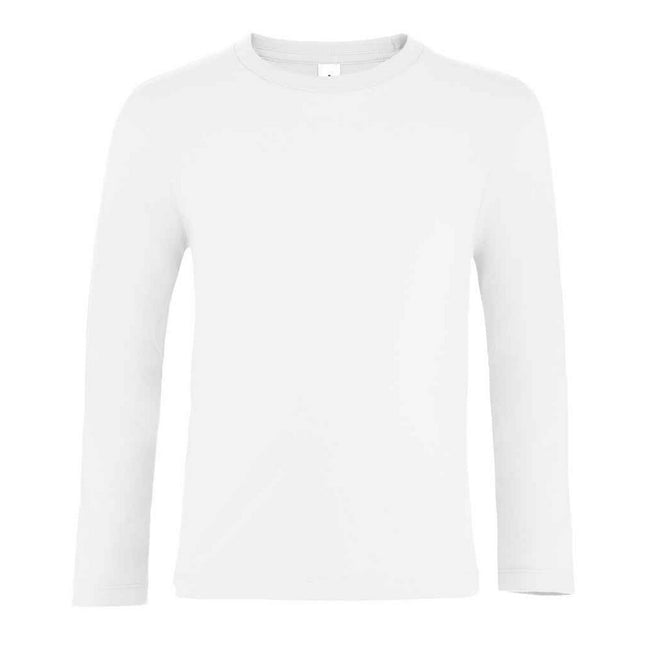White - Front - SOLS Childrens-Kids Imperial Long-Sleeved T-Shirt