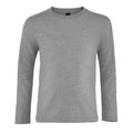 Grey Marl - Front - SOLS Childrens-Kids Imperial Long-Sleeved T-Shirt