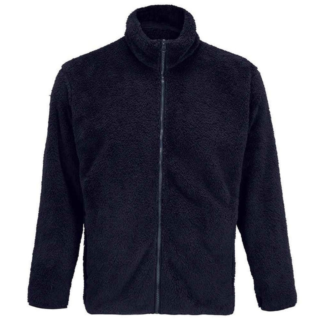 Navy - Front - SOLS Unisex Adult Finch Fluffy Jacket