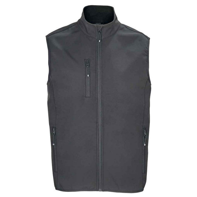 Charcoal - Front - SOLS Mens Falcon Softshell Recycled Body Warmer