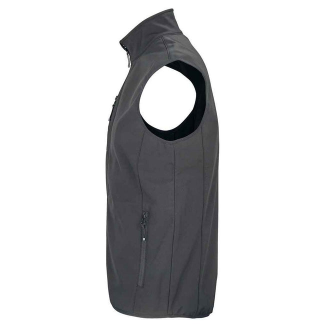 Charcoal - Back - SOLS Mens Falcon Softshell Recycled Body Warmer