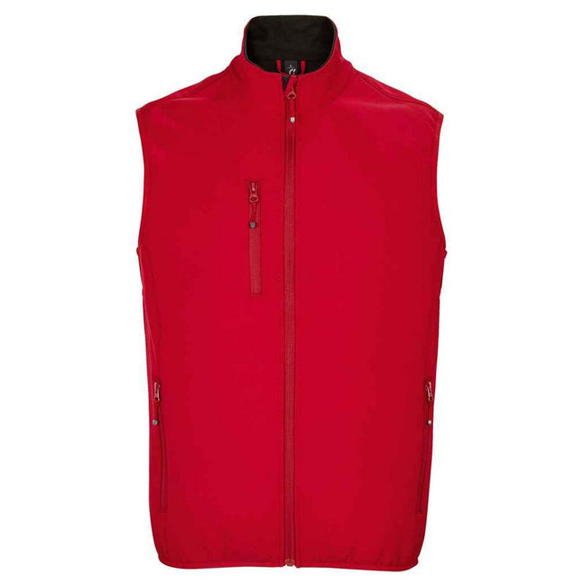 Pepper Red - Front - SOLS Mens Falcon Softshell Recycled Body Warmer