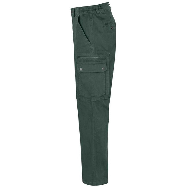 Forest Green - Back - SOLS Mens Docker Stretch Cargo Trousers