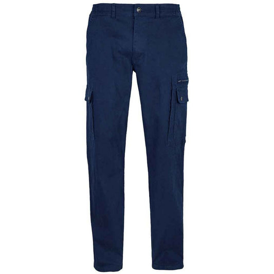 Navy - Front - SOLS Mens Docker Stretch Cargo Trousers