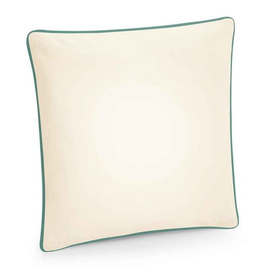 Natural-Sage Green - Front - Westford Mill Fairtrade Piped Cushion Cover