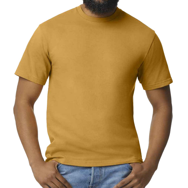 Mustard - Side - Gildan Mens Midweight Soft Touch T-Shirt