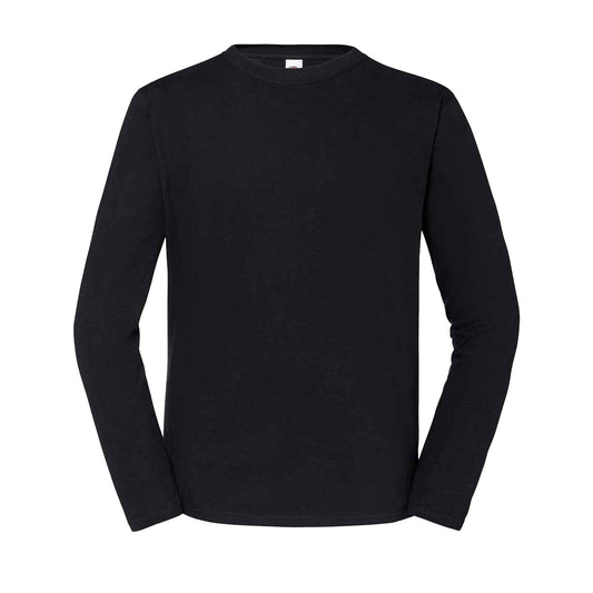 Black - Front - Fruit Of The Loom Mens Iconic Long-Sleeved T-Shirt