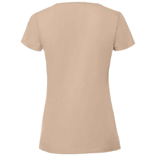 Desert Sand - Back - Fruit Of The Loom Womens-Ladies Iconic Ringspun Cotton T-Shirt