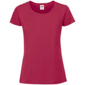 Cranberry - Front - Fruit Of The Loom Womens-Ladies Iconic Ringspun Cotton T-Shirt