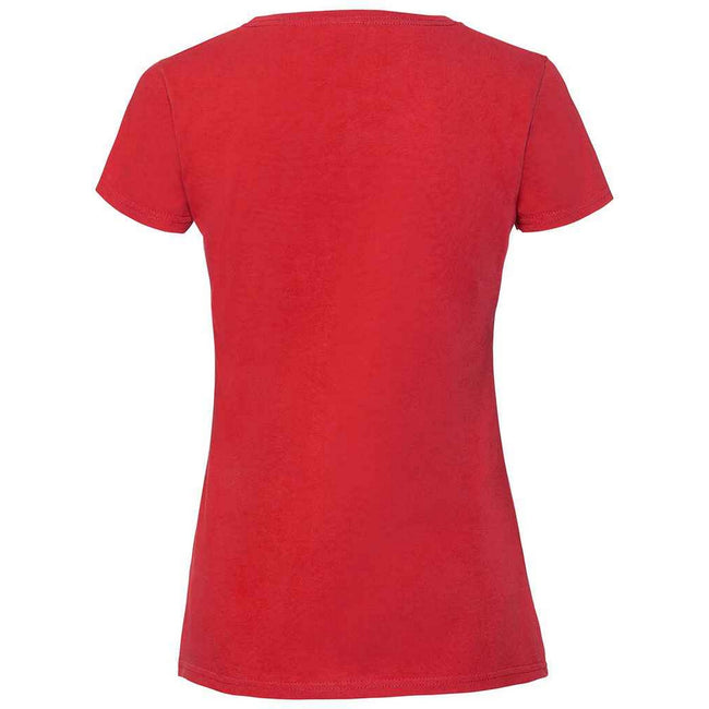 Red - Back - Fruit Of The Loom Womens-Ladies Iconic Ringspun Cotton T-Shirt