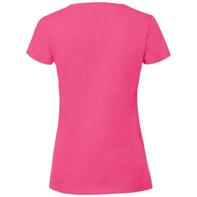 Fuchsia - Back - Fruit Of The Loom Womens-Ladies Iconic Ringspun Cotton T-Shirt