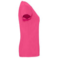 Fuchsia - Side - Fruit Of The Loom Womens-Ladies Iconic Ringspun Cotton T-Shirt