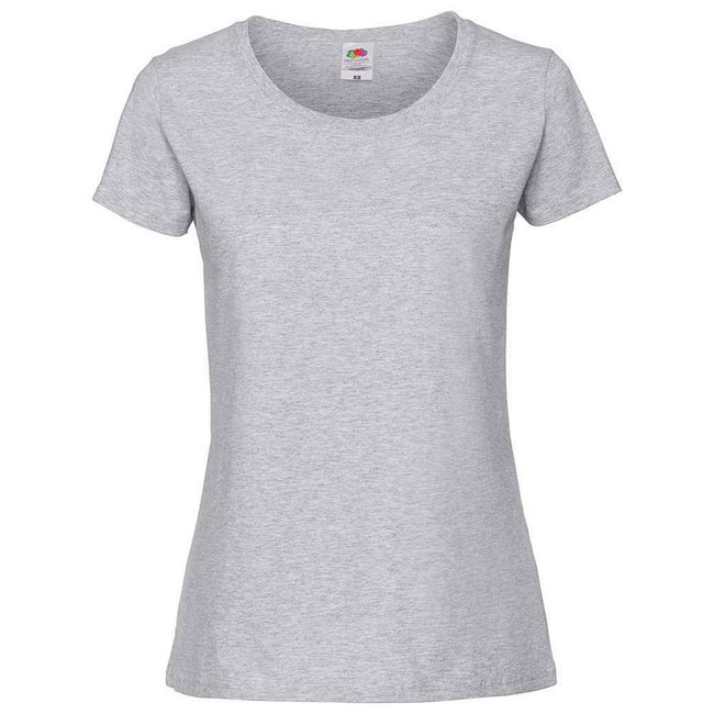 Heather Grey - Front - Fruit Of The Loom Womens-Ladies Iconic Ringspun Cotton T-Shirt