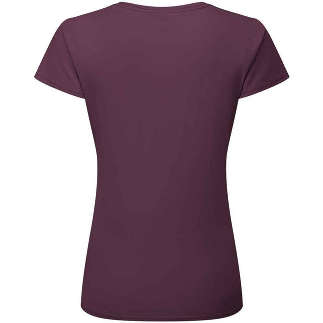 Dark Plum - Back - Fruit Of The Loom Womens-Ladies Iconic Ringspun Cotton T-Shirt