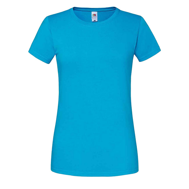 Azure - Front - Fruit Of The Loom Womens-Ladies Iconic Ringspun Cotton T-Shirt