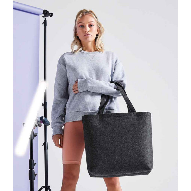 Charcoal Melange - Back - Bagbase Felt Shopper