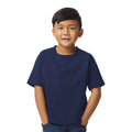 Navy - Front - Gildan Childrens-Kids Midweight Soft Touch T-Shirt