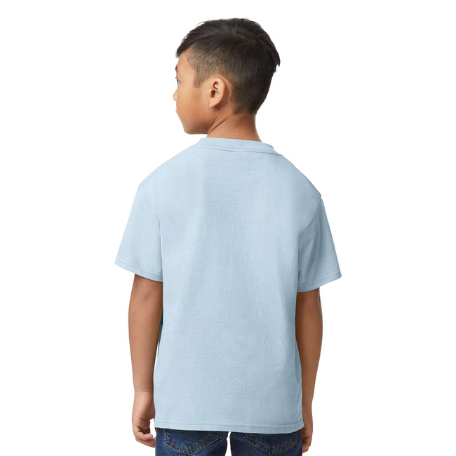 Light Blue - Back - Gildan Childrens-Kids Midweight Soft Touch T-Shirt