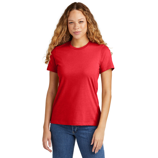 Red Mist - Side - Gildan Womens-Ladies CVC Soft Touch T-Shirt