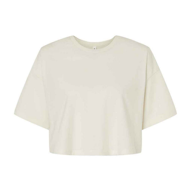 Vintage White - Front - Bella + Canvas Womens-Ladies Jersey Cropped Crop T-Shirt