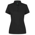 Black - Front - Henbury Womens-Ladies Recycled Polyester Polo Shirt