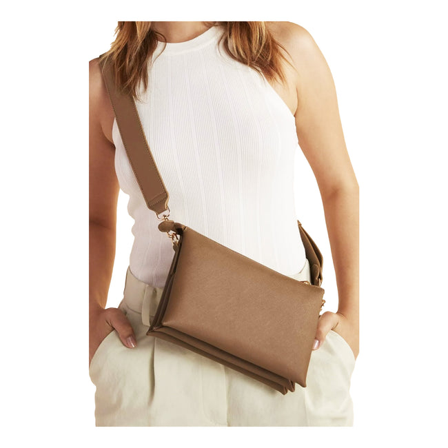 Tan - Back - Bagbase Boutique Crossbody Bag