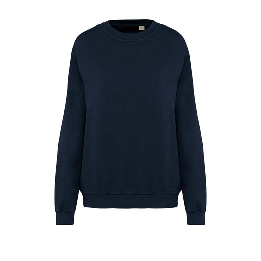 Washed Navy - Front - Native Spirit Unisex Adult Terrycloth Oversized Sweatshirt