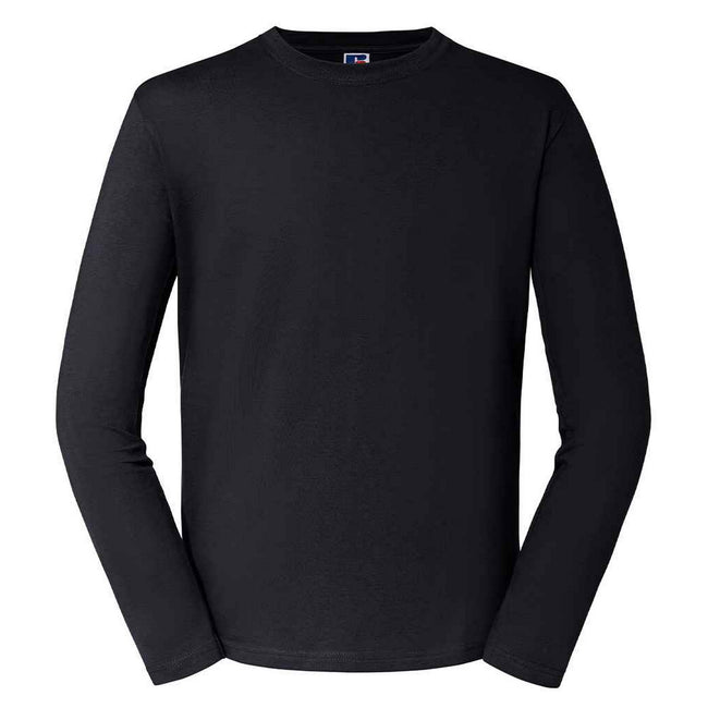 Black - Front - Russell Unisex Adult Classic Long-Sleeved T-Shirt